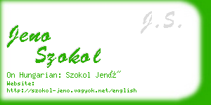 jeno szokol business card